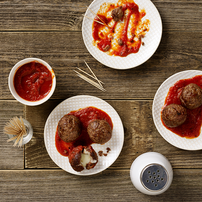 Spicy Mozzarella Meatballs