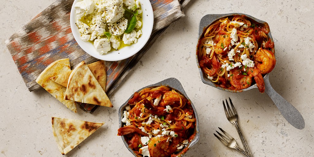 Pasta with Shrimp & Feta