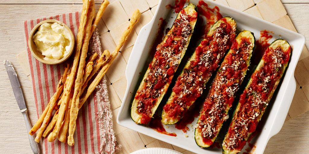 Baked Stuffed Zucchini