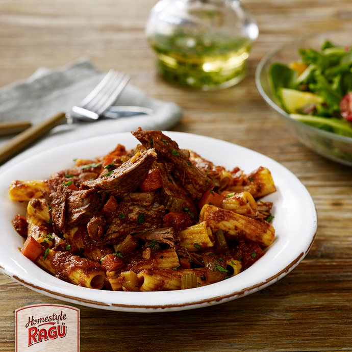 Slow Cooker Beef with Rigatoni