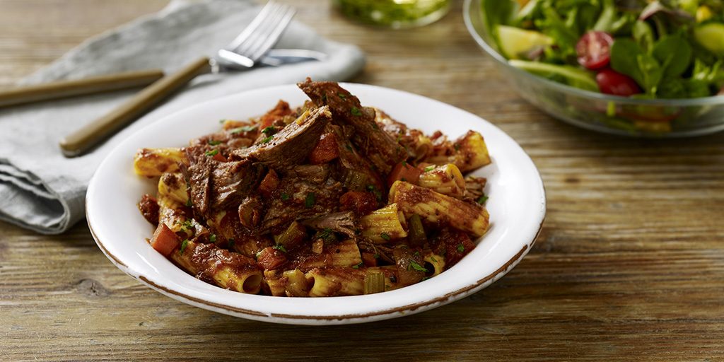 Slow Cooker Beef with Rigatoni