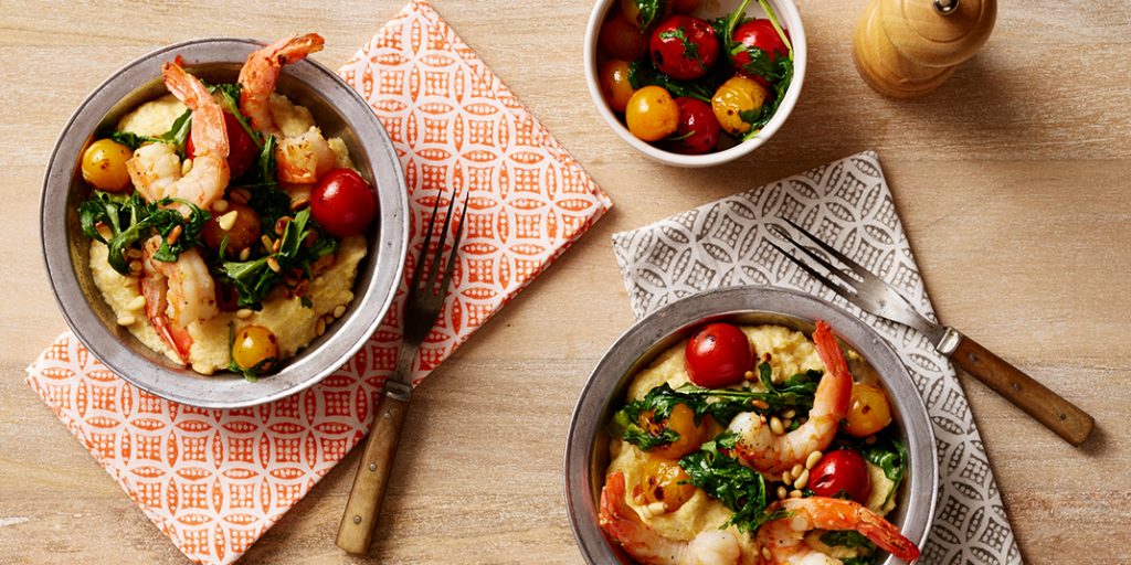 Roasted Shrimp and Tomatoes With Roasted Garlic Parmesan