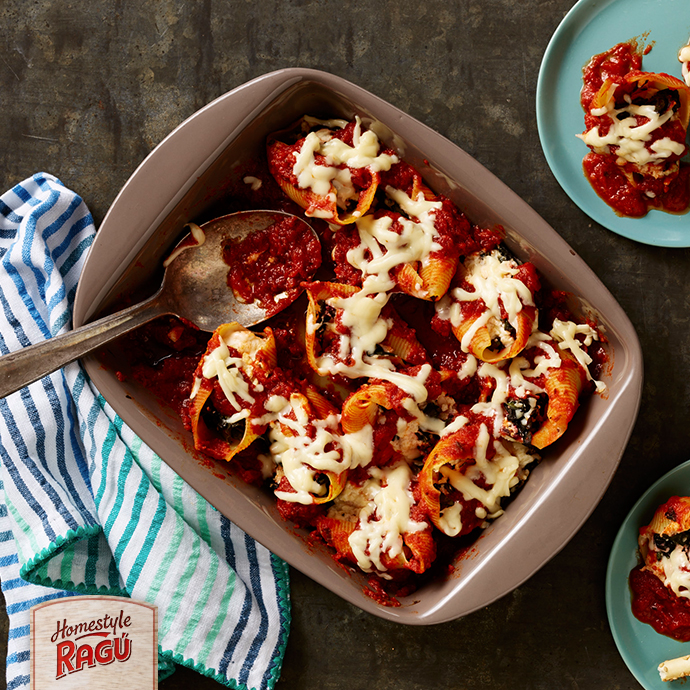 Stuffed Shells with Hearty Greens