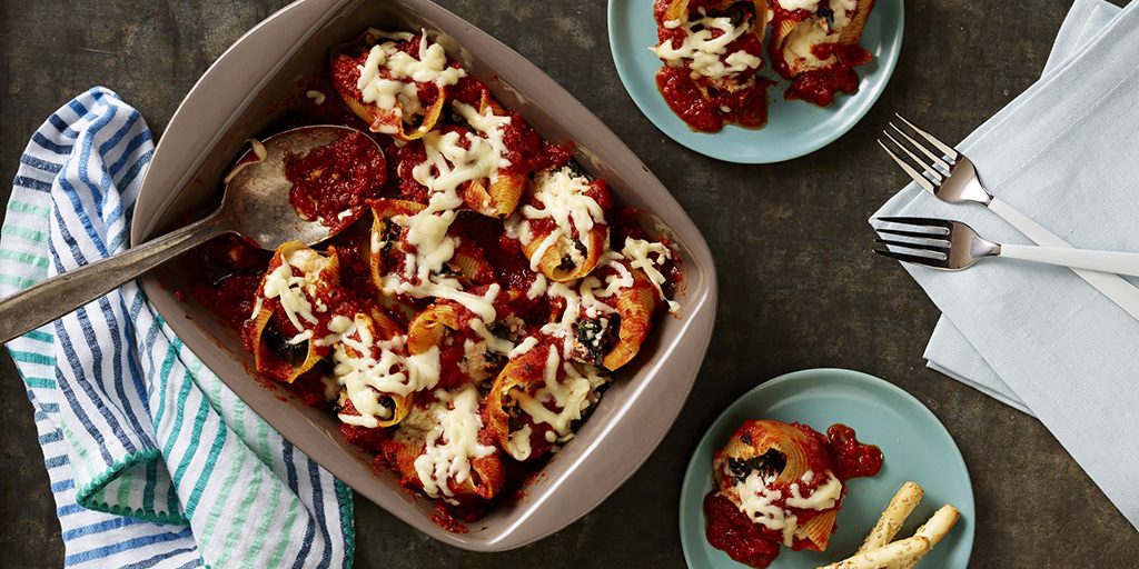 Stuffed Shells with Hearty Greens