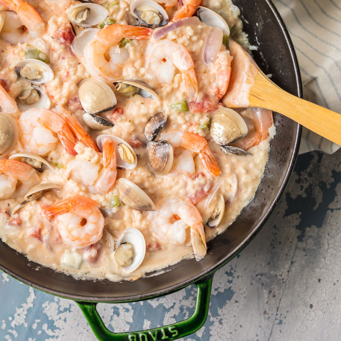 Seafood Alfredo Stovetop Paella