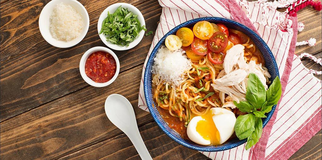 Hearty Italian-Style Ramen with Rich Tomato Broth