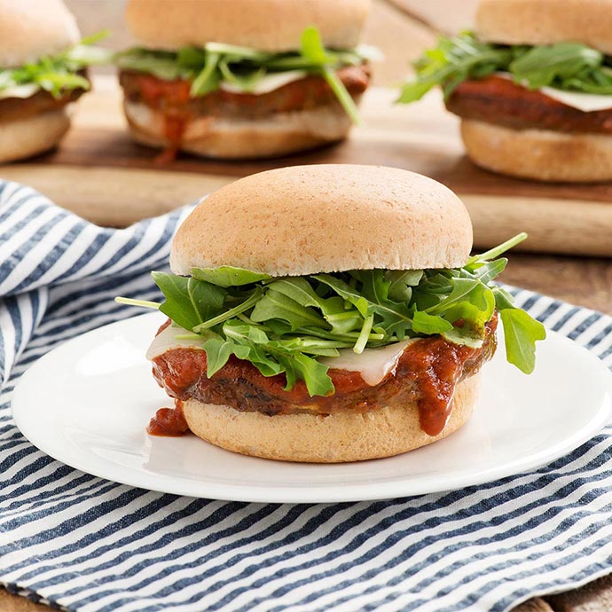 Meatless Cheeseburgers with Tangy Tomato Jam