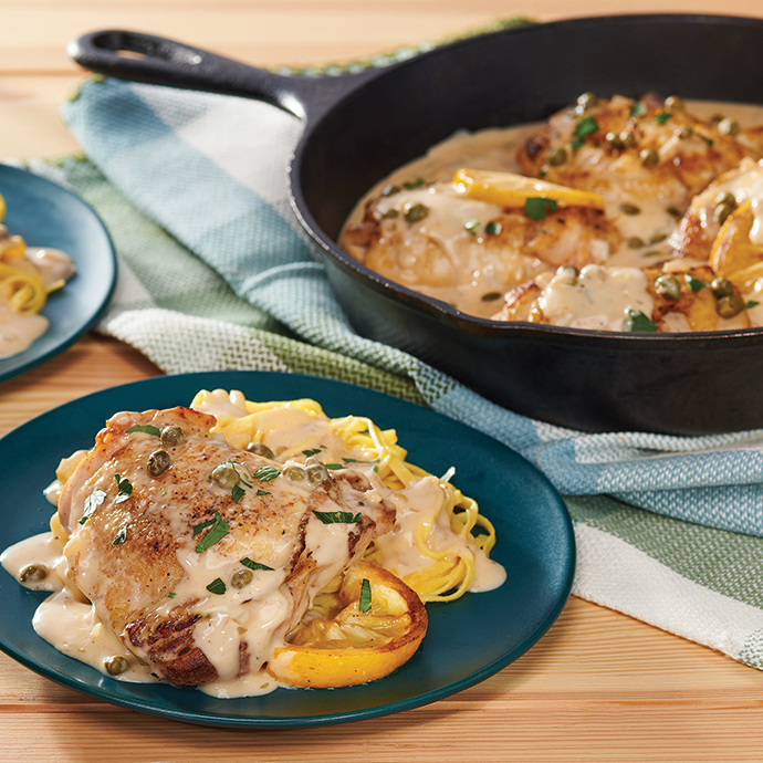 Simple Skillet Lemon Chicken with Fried Capers