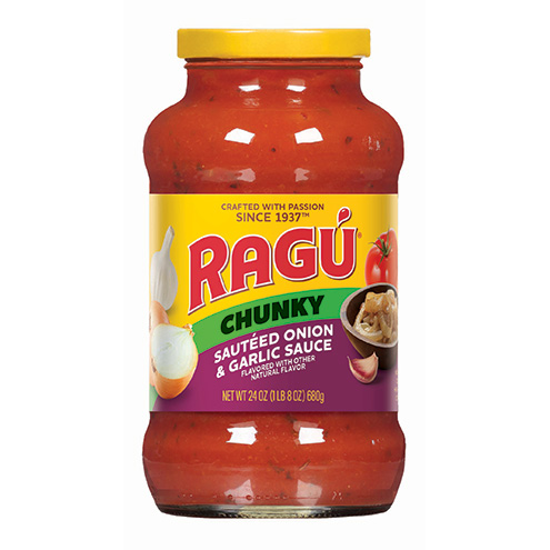 RAGÚ Chunky Sautéed Onion & Garlic pasta sauce, 24 oz